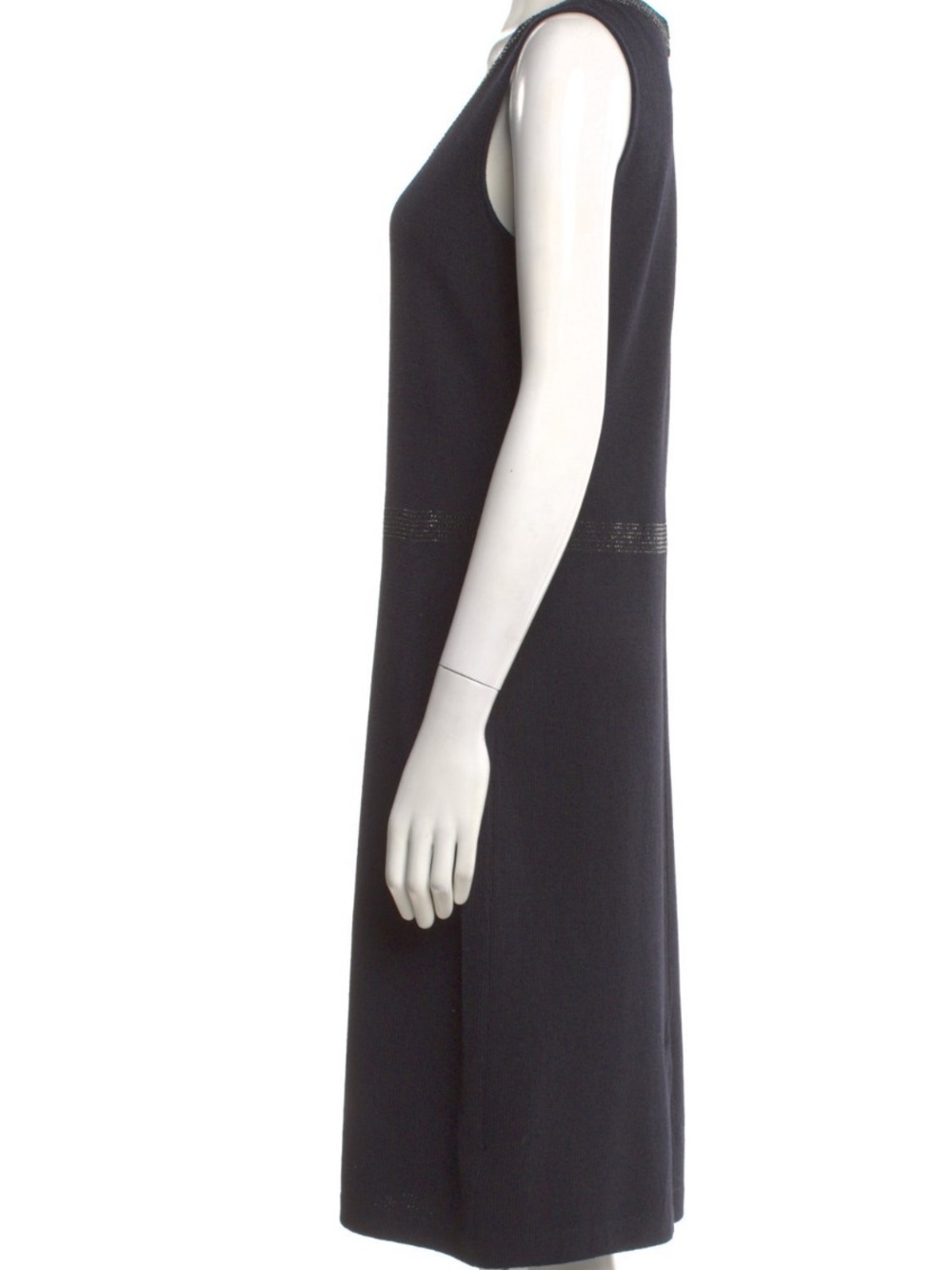 St. John Evening Black Embellished Sheath Dress – Size M / 6 - Picture 6 of 8
